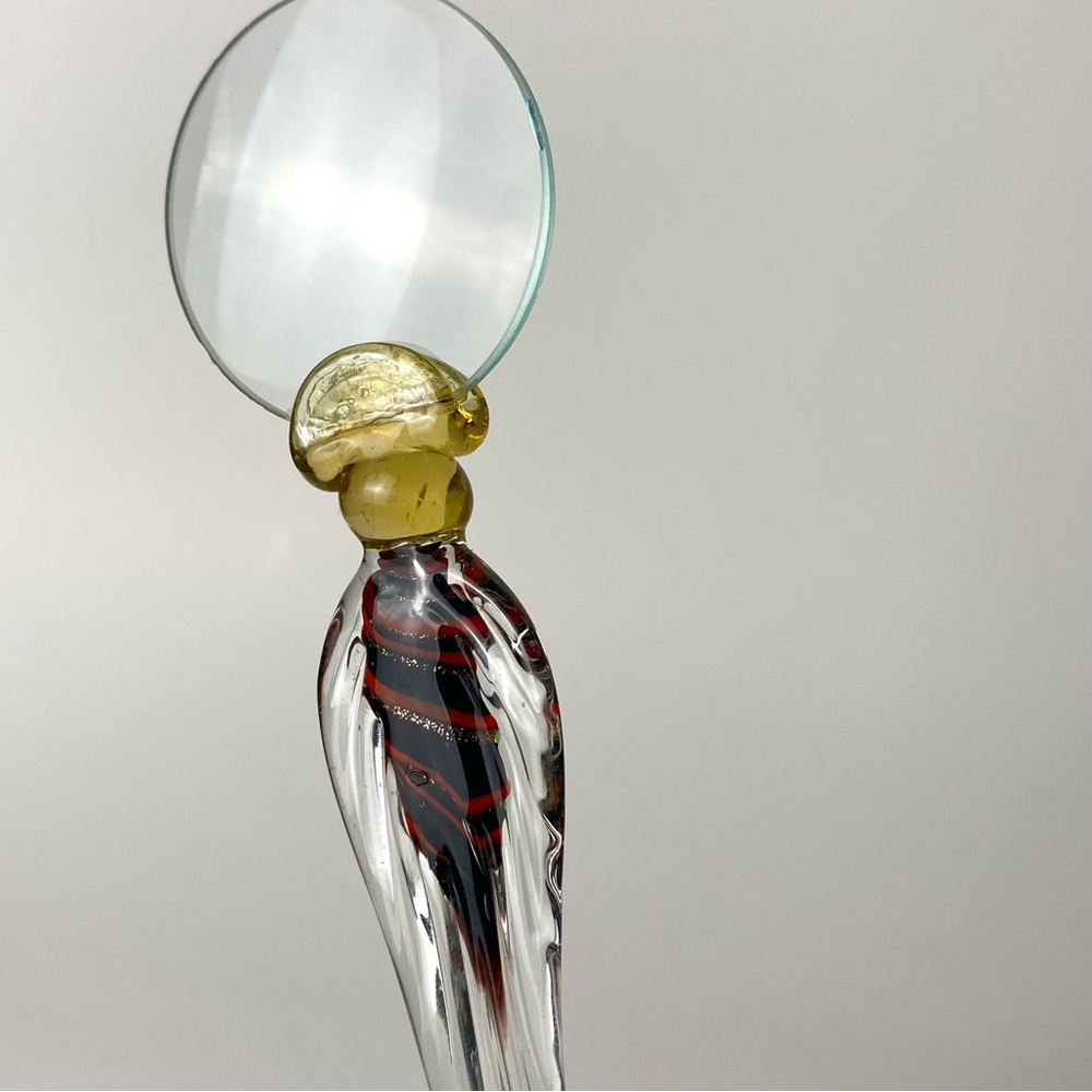 Elegant Glass Art Sculpture with Magnifying Glass
